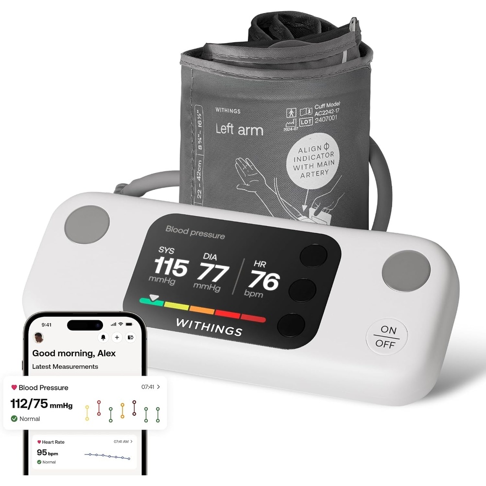 image:imageWithings BPM Vision  Smart Arm Blood Pressure Monitor  FDACleared  Easytouse Accurate Systolic amp Diastolic Measurements Wide Range Cuff  WiFi amp Bluetooth  iOS amp Android