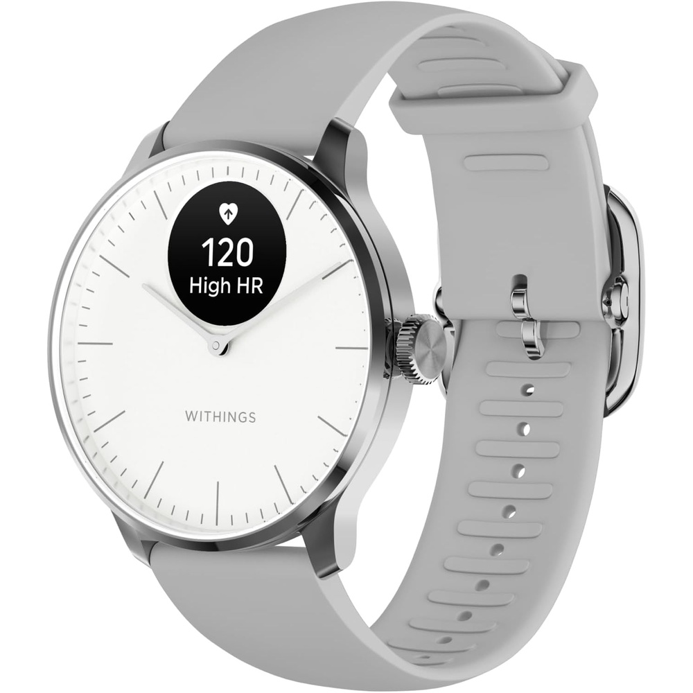 image:imageWithings ScanWatch Light  Hybrid Smart Watch Heart Rate Monitoring Fitness Tracker Cycle Tracker Sleep MonitoringWhite
