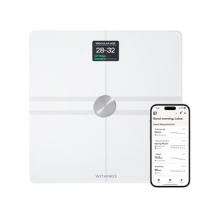 WITHINGS Body Comp WLAN Smart Scales with Full Body Analysis Including Fat Content, Muscle Mass, Bone Density, Visceral Fat, Digital Personal Scales/Body Fat Scales with Bluetooth(White)