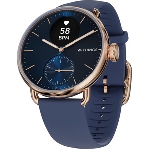 WITHINGS ScanWatch 2 – Hybrid Smart Watch, Heart Rate Monitoring, Fitness Tracker, Cycle Tracker, Sleep Monitoring, GPS Tracker, 30-Day Battery Life, Android & Apple Compatible, HSA/FSA(Rose Gold Blue)